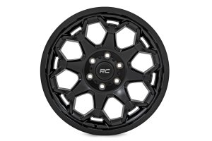 Wheel - Rough Country - 80 Series, One-Piece, -25mm Offset - Semi Gloss Black